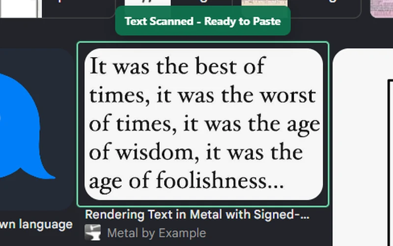 Clean Copy Scan Text selecting text directly from an image on screen